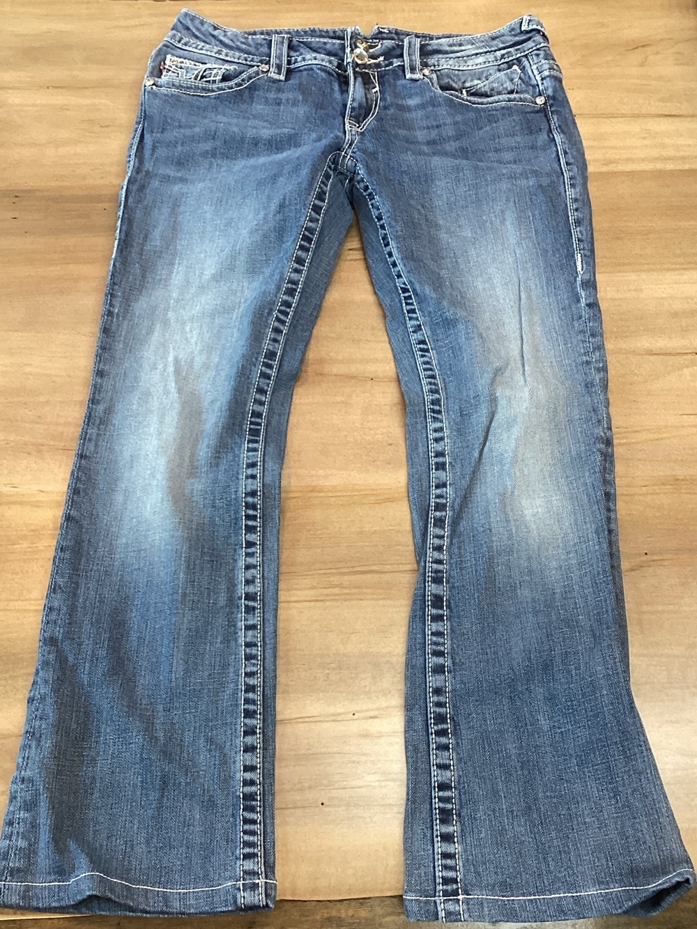 Vigoss Indigo Denim Jeans with Pink Tag Accent